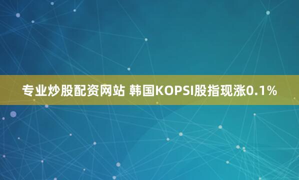 专业炒股配资网站 韩国KOPSI股指现涨0.1%